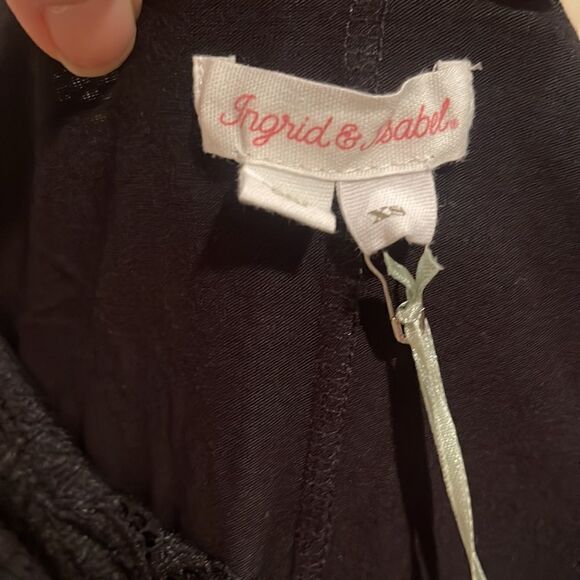 Ingrid & Isabel Maternity Black Lace Boatneck Bodycon Long Sleeve Midi Dress XS - Picture 5 of 8